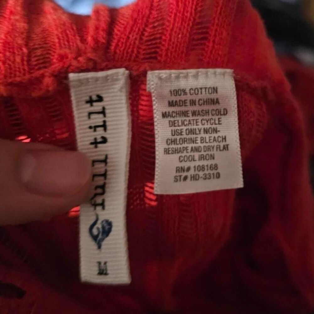 vintage y2k lightweight knit orange hoodie top - Picture 4 of 4